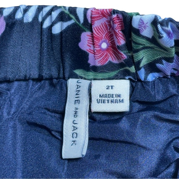 Janie & Jack Navy Merchant Marine Floral the Parkside Pants Girls 2T - Picture 4 of 8